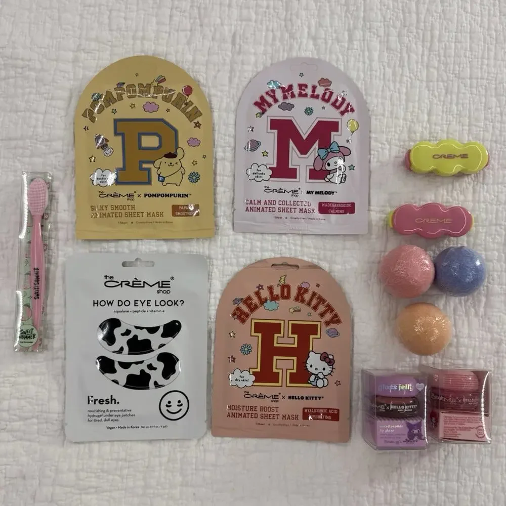 the Crème Shop Hello Kitty & Friends Full Size Masks & Lip Gloss lot of 12